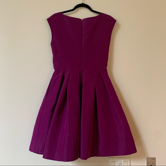 Oscar de la Renta Size 8 Silk Taffeta Party Dress w/ Handmade Flower Detail - Picture 8 of 15